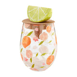 Mud Pie - Fruit Wine Glass Set - Peach