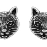 Wheeler Cat Face Sterling Silver Earrings