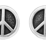 Wheeler Peace Symbol Sterling Silver Earrings 