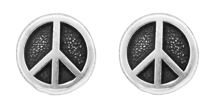 Wheeler Peace Symbol Sterling Silver Earrings 