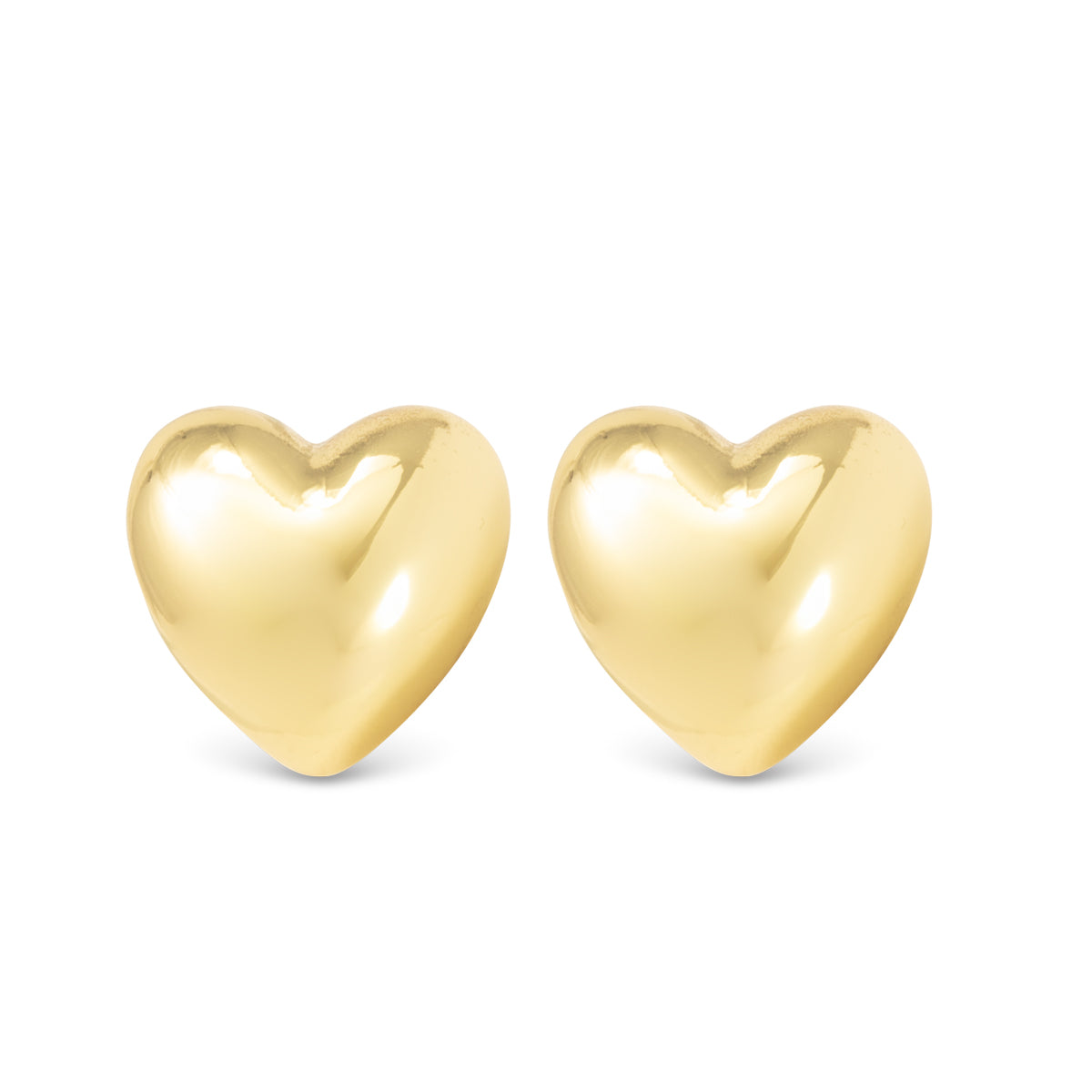 Amanda Blu Gold Ella Polished Heart Stud Earrings