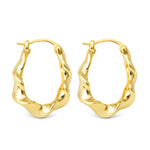 Amanda Blu Gold Hailey Polished Twisted Oval Hoop Earrings