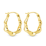 Amanda Blu Gold Hailey Polished Twisted Oval Hoop Earrings