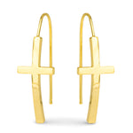 Amanda Blu Gold Maria Polished Cross Drop Earrings
