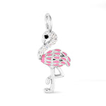 Amanda Blu Silver Flamingo CZ Charm