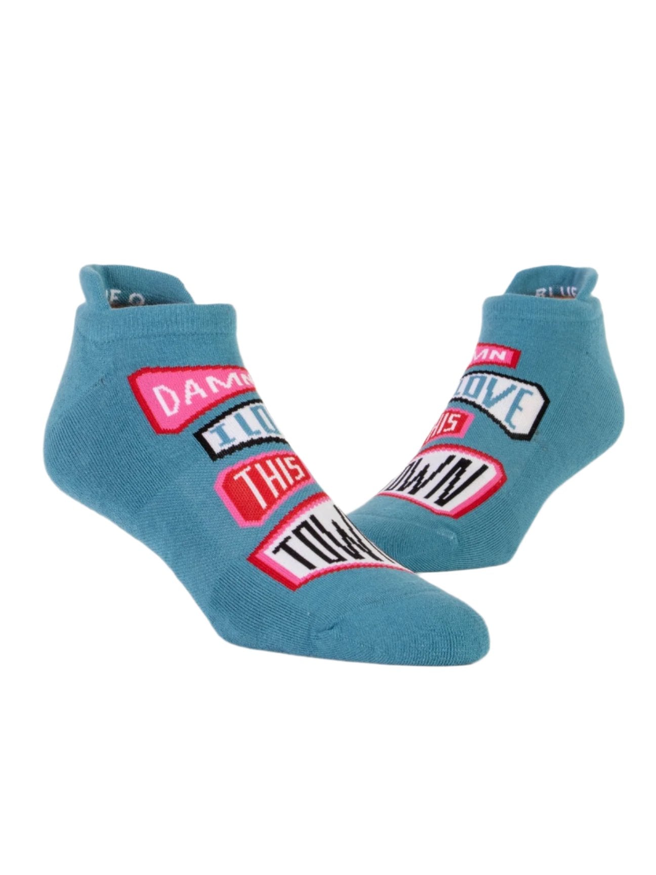 Blue Q Sneaker Socks Love This Town