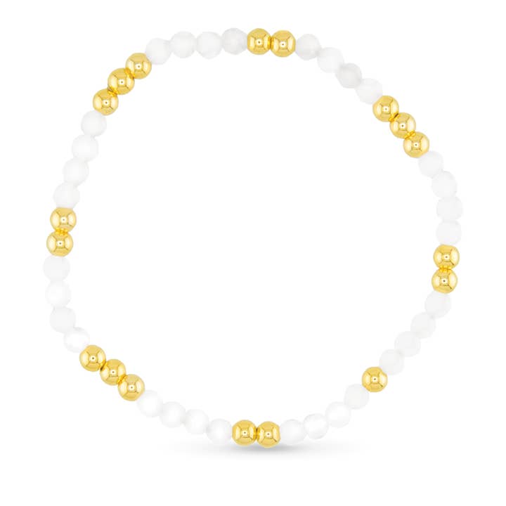 Amanda Blu Moonstone Stretch Beaded Stone Bracelet
