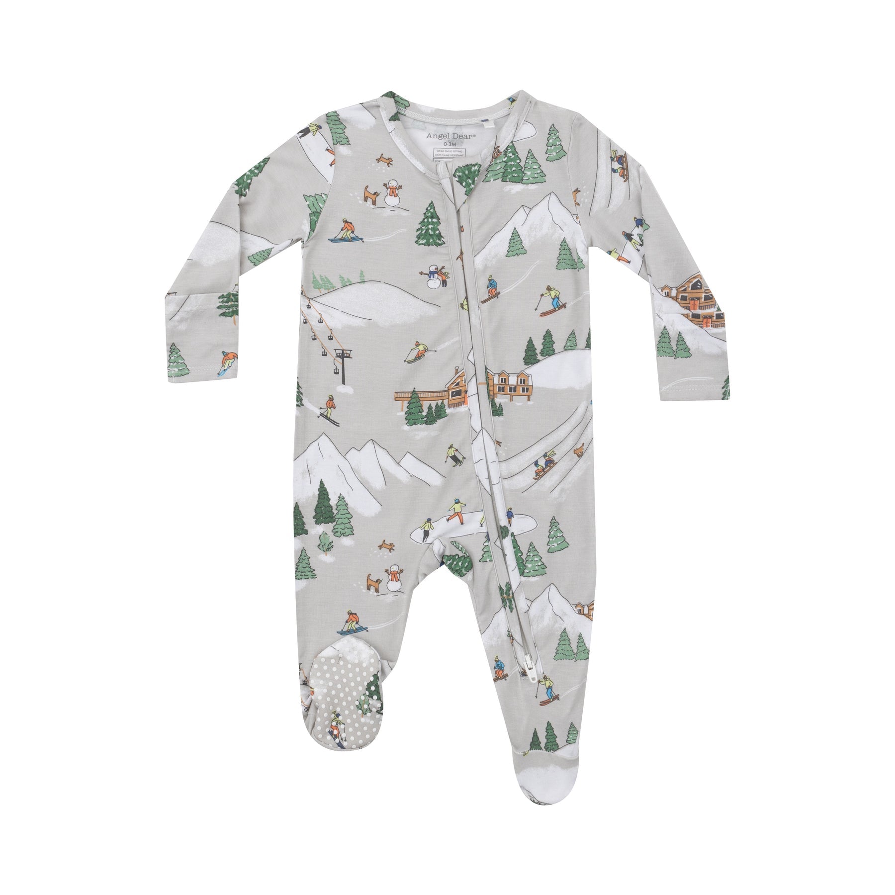 Angel Dear Winter Fun Skiers 2 Way Zipper Footie 