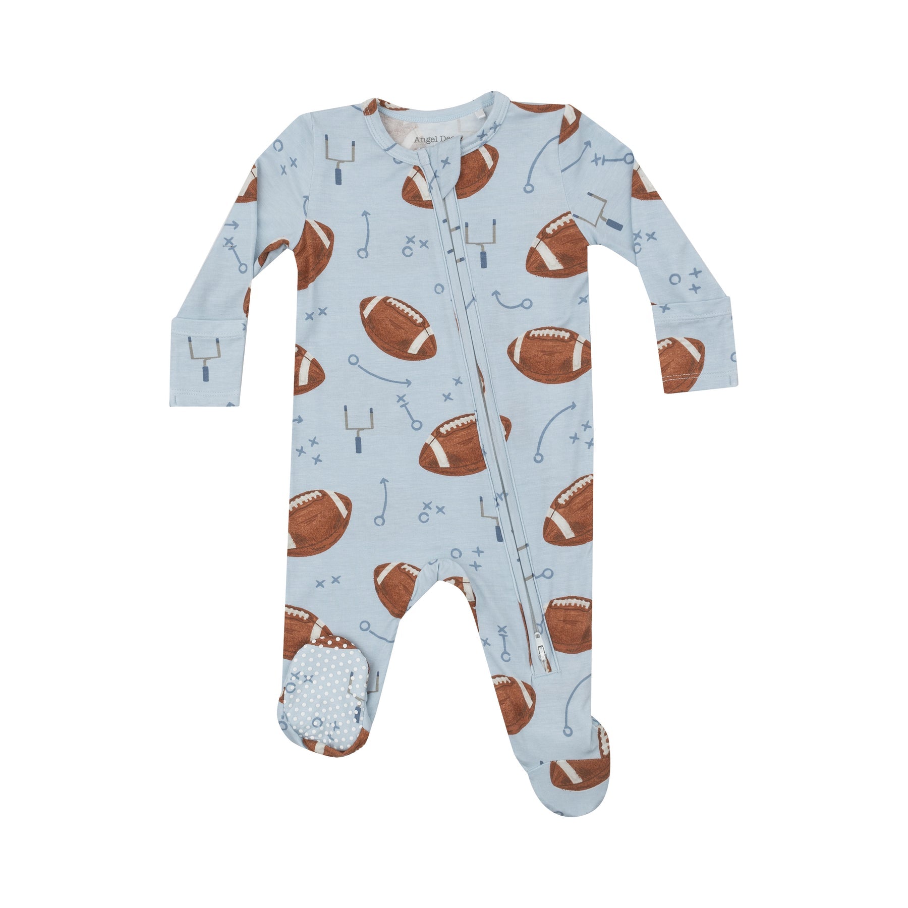 Angel Dear Blue Footballs 2 Way Zipper Footie 