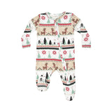 Angel Dear - 2 Way Zipper Footie - Reindeer Fair Isle