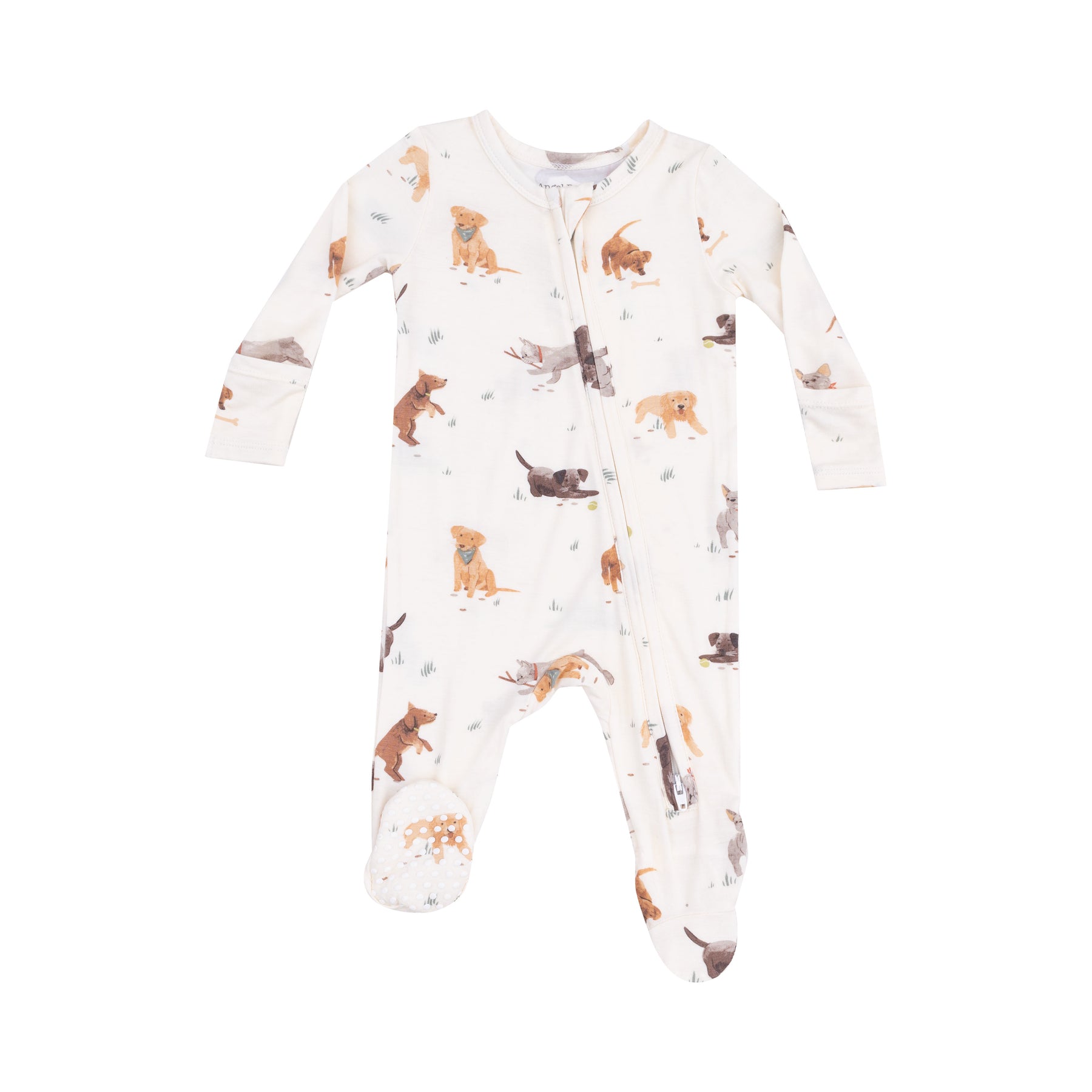 Angel Dear Watercolor Puppies 2 Way Zipper Footie Front View