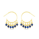 Amanda Blu Gold Lapis Fringe Hoop Earrings