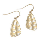 Periwinkle Earrings Gold Hammered Drops