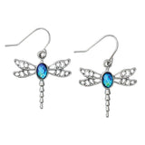 Periwinkle - Earrings - Silver Dragonflies Blue