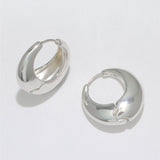 Periwinkle - Earrings - Silver Polished Huggies