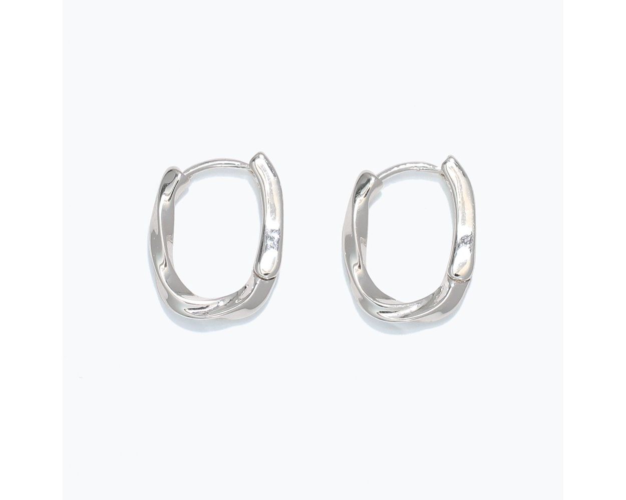 Periwinkle Earrings Silver Half Twist Hoop
