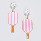 Periwinkle - Earrings - Pink Pickleball and Ball