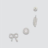 Periwinkle - Earrings - Delicate Four Silver Studs