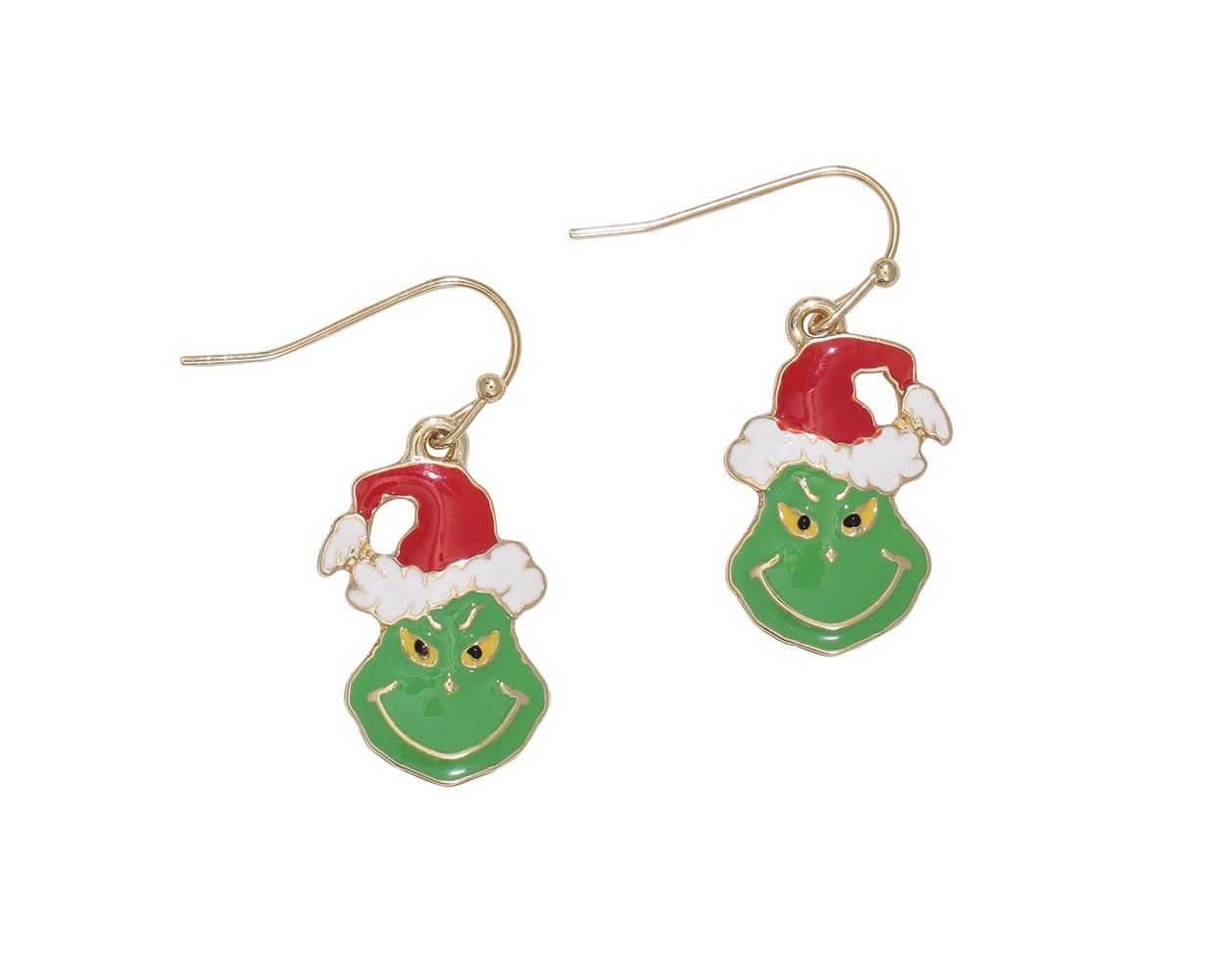 Periwinkle Earrings Enamel Christmas Grinch