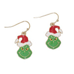 Periwinkle Earrings Enamel Christmas Grinch