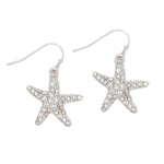 Periwinkle Earrings Crystal Silver Starfish