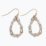 Periwinkle Earrings Gold With Crystals & Pearls