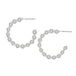 Periwinkle Earrings Silver Bead Hoops