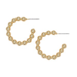 Periwinkle Earrings Gold Beads Hoops