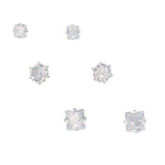 Periwinkle Earrings Trio of CZ Studs
