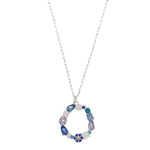Periwinkle Necklace Blue Crystals & Pearls