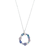 Periwinkle Necklace Blue Crystals & Pearls