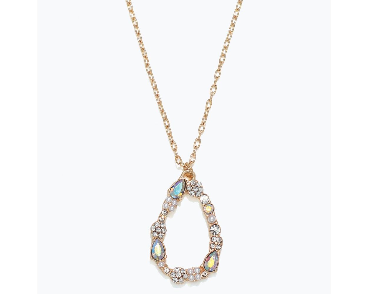 Periwinkle Necklace AB Crystals With Pearls