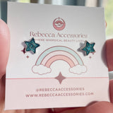 Rebecca Accessories - Earrings - Blue Star Post