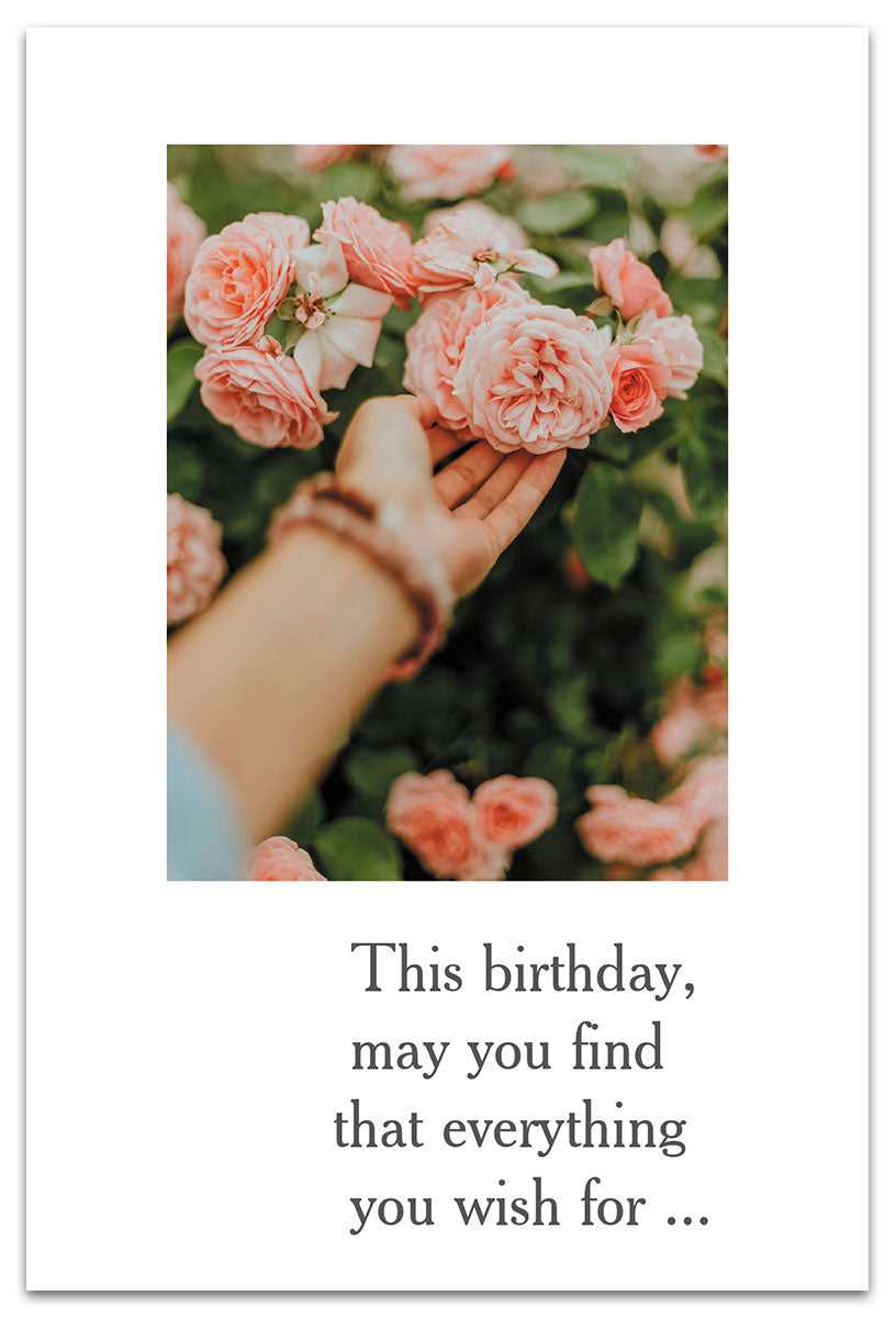 Cardthartic - Hand Reaching for Rose Birthday Card