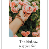 Cardthartic - Hand Reaching for Rose Birthday Card