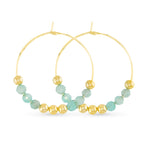 Amanda Blu Amazonite Beaded Hoop Earrings