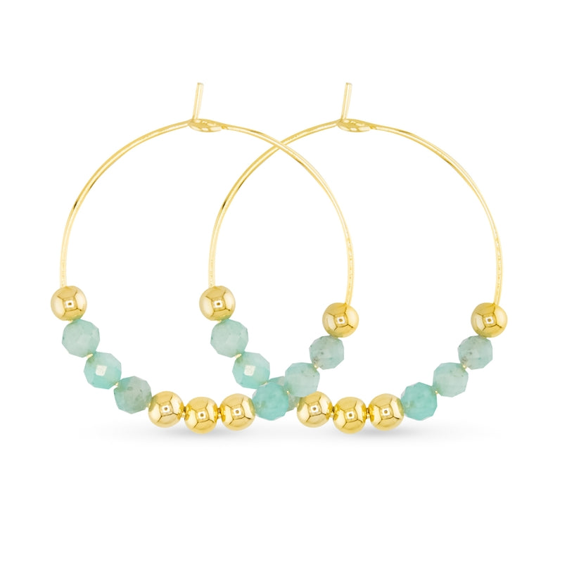 Amanda Blu Amazonite Beaded Hoop Earrings