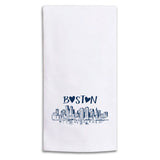Rustic Marlin - Tea Towel - Boston Heart Skyline Navy