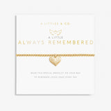 A Littles & Co Always Remembered gold stretch bracelet with heart charm – Available at Be Charmed