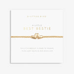 Gold “Best Bestie” stretch bead bracelet by A Littles & Co with heart charm – Available at Be Charmed