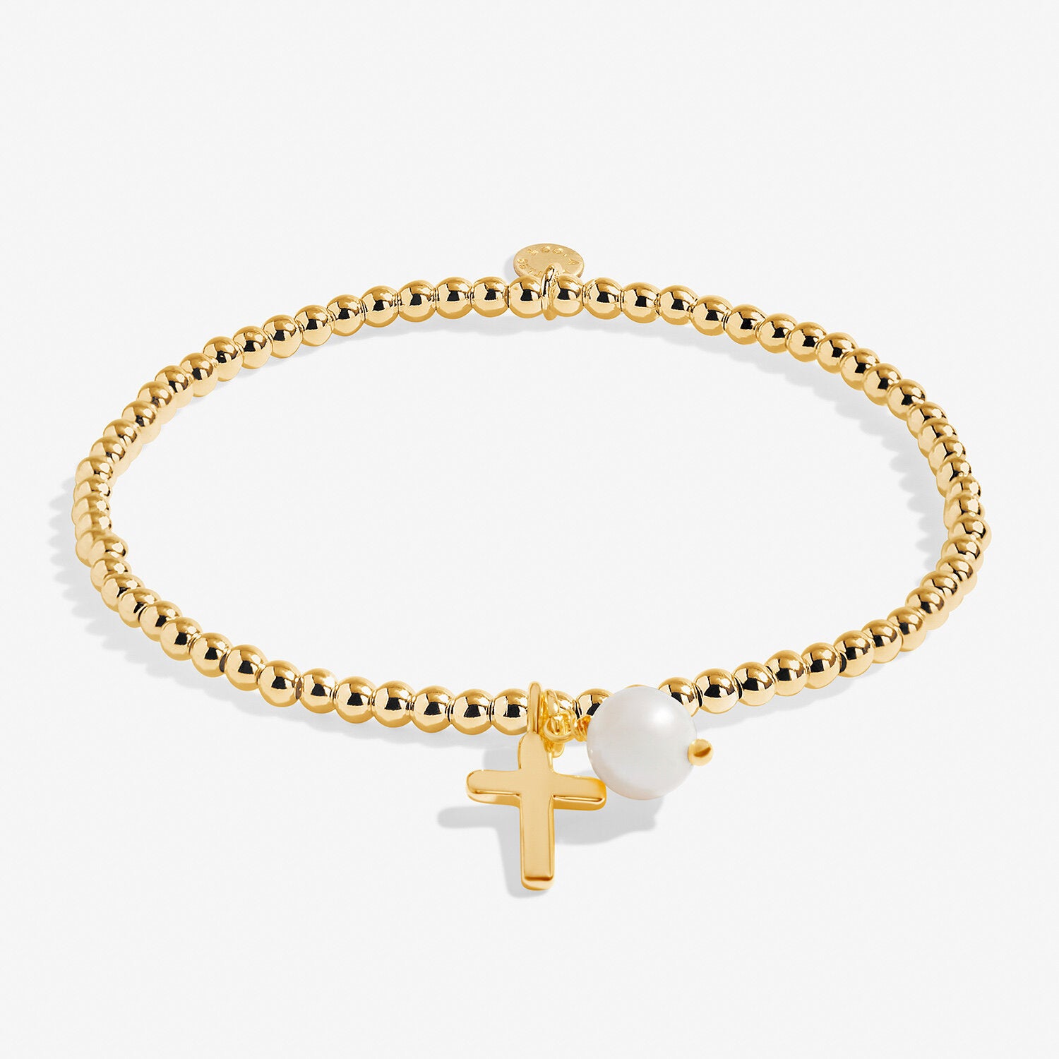 A Littles & Co gold confirmation bracelet gift celebrating faith and devotion, Available at Be Charmed