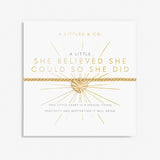 Heart of Gold bracelet by A Littles & Co, gold-tone stretch bracelet with heart charm. Available at Be Charmed.