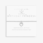 A Littles & Co Kids' Silver Birthday Princess Bracelet featuring delicate silver design—perfect birthday gift for little princesses from Be Charmed.