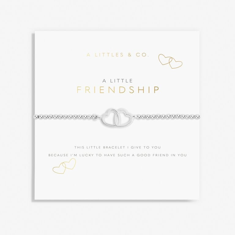 A Littles & Co Silver Friendship Bracelet on Card. Available at Be Charmed. 
