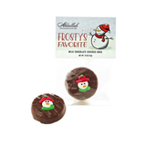 Abdallah Frosty’s Favorite Chocolate Covered Oreo. Festive holiday Oreo dipped in creamy milk chocolate. Perfect stocking stuffer. Available at Be Charmed.