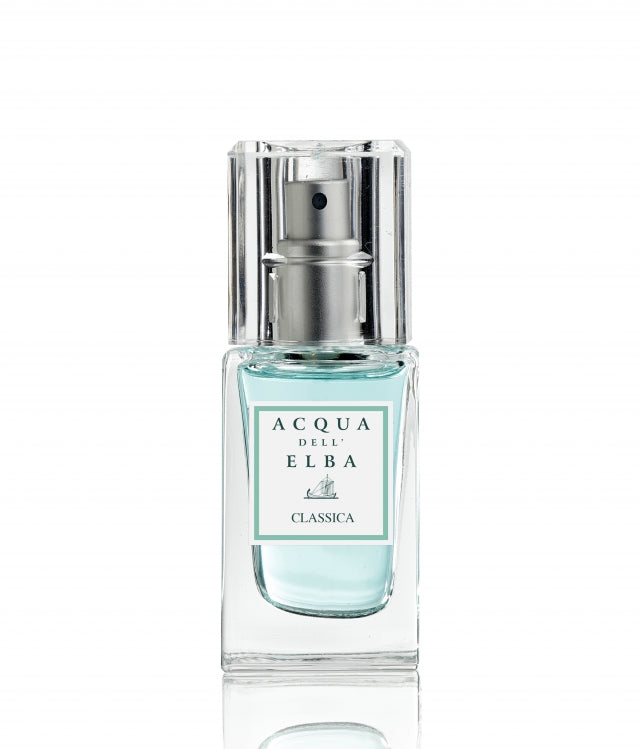 Acqua dell'Elba Classica Uomo Eau De Parfum 0.5oz featuring a clean blend of citrus and marine notes in a travel-size bottle, available at Be Charmed