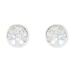 Aimee by Pastore Tree of Life Stud Earrings with a symbolic tree design representing growth and strength—lightweight and elegant, available at Be Charmed