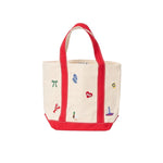 Back of Small Alice & Wonder Tote Bag with red handles and Boston Icons. Available at Be Charmed