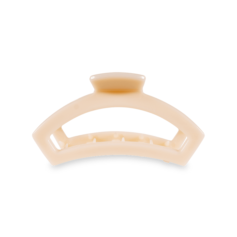 Almond Beige Open Teleties Hair Clip with bendable teeth, strong hold and open design—available at Be Charmed.