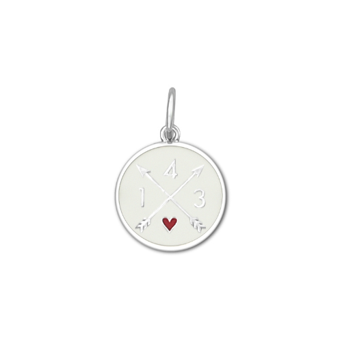 Alpine White 143 I Love You pendant featuring symbolic numeric message expressing love and connection, meaningful jewelry gift, Available at Be Charmed